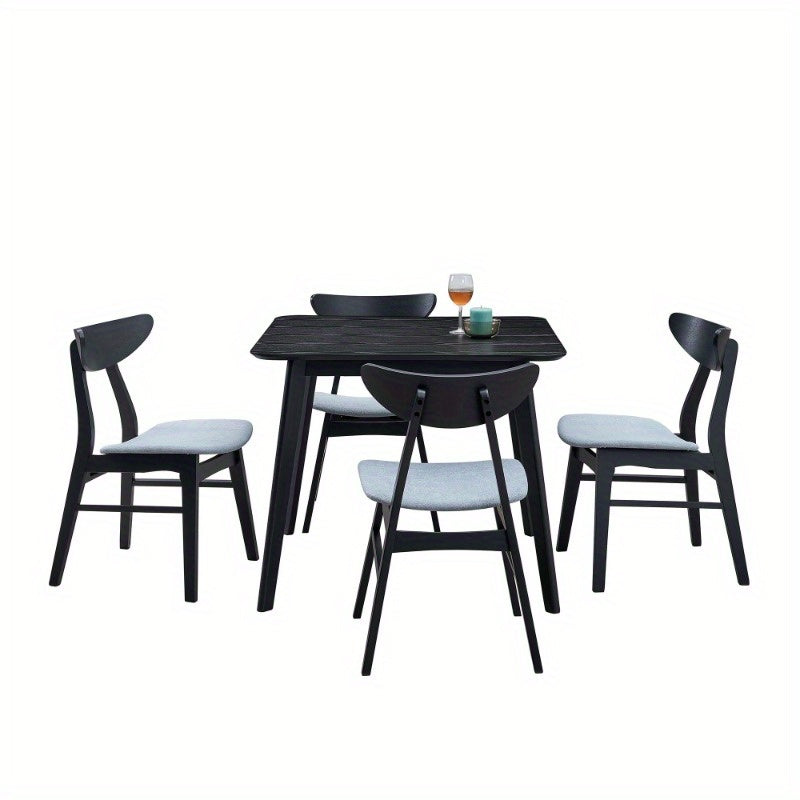 Dining Chairs Set of 2 Modern Soft Fabric Kitchen Side Chairs Durable Frame Kitchen Chairs for Dining Room Living Room Restaurant Black