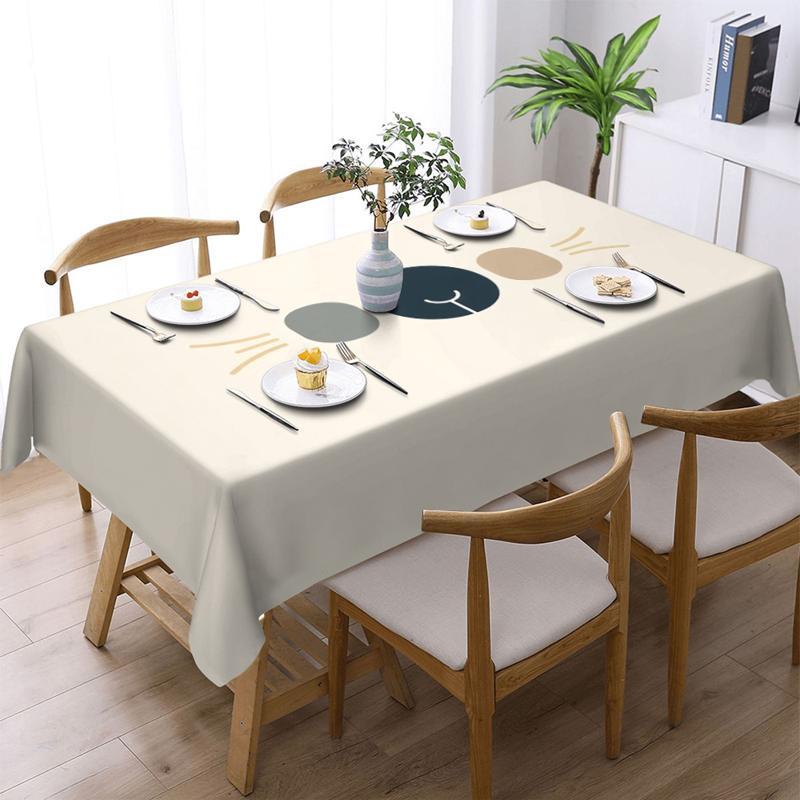A Soft, Stylish, And Aesthetically Pleasing Geometric Patterned Tablecloth, Machine Washable And Easy to Clean, Suitable for Dining Tables, Coffee Tables, Desks, Picnic Tables, Outdoor Dining, And Camping