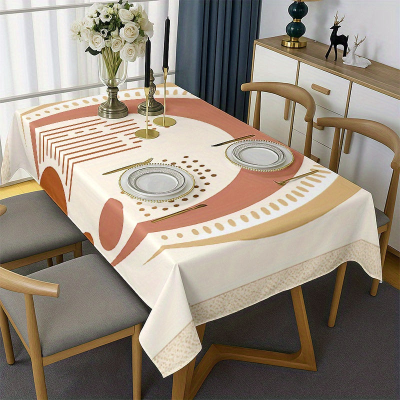 A Soft And Stylish Geometric Patterned Tablecloth, Machine Washable And Easy to Clean, Suitable for Dining Tables, Coffee Tables, Desks, Picnic Tables, Outdoor Dining Tables, And Camping Tables, Perfect for a Refined Lifestyle And Home Textiles
