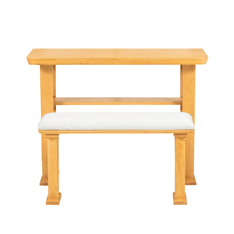 Farmhouse Modern Dining Table Light Brown Space-Saving Design Lightweight and Durable for Kitchen or Dining Room, easy to assemble