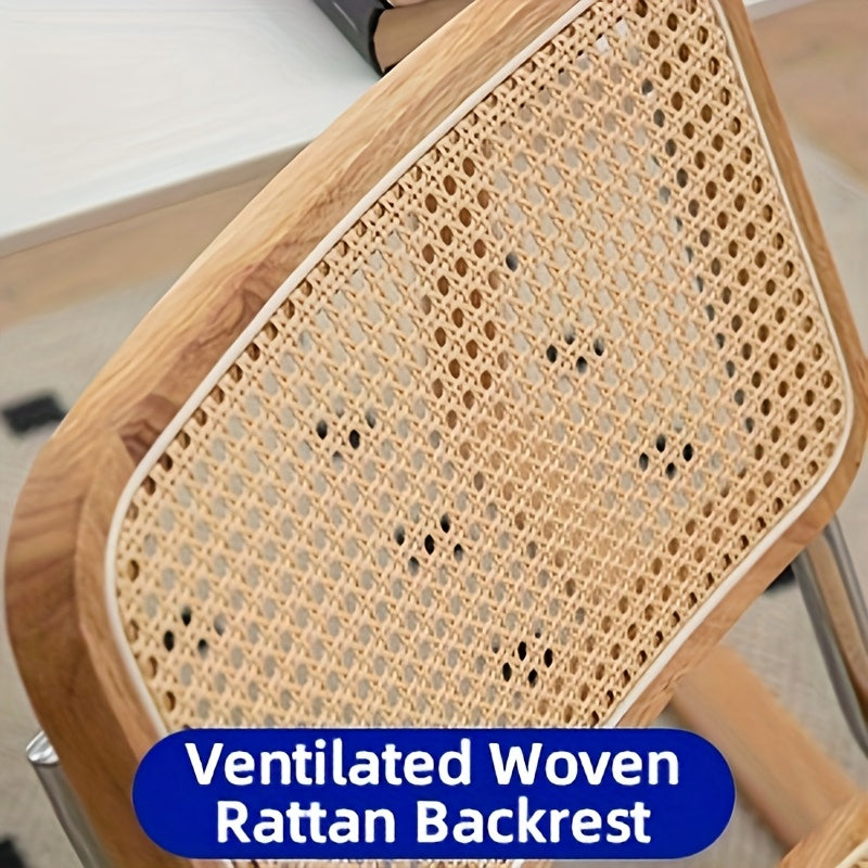 Dining Chairs Set of 2\u002FSet of 4, Velvet Rattan Side Accent Dining Chairs with Chrome Legs, Modern Mid Century Breuer Designed Chairs, Upholstered Dining Living Room Kitchen Chairs