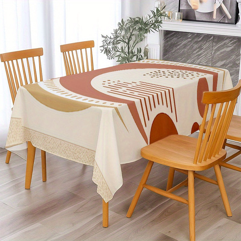A Soft And Stylish Geometric Patterned Tablecloth, Machine Washable And Easy to Clean, Suitable for Dining Tables, Coffee Tables, Desks, Picnic Tables, Outdoor Dining Tables, And Camping Tables, Perfect for a Refined Lifestyle And Home Textiles