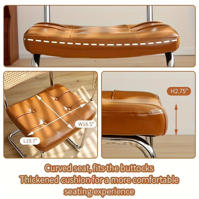 Dining Chairs Set of 2\u002FSet of 4, Velvet Rattan Side Accent Dining Chairs with Chrome Legs, Modern Mid Century Breuer Designed Chairs, Upholstered Dining Living Room Kitchen Chairs