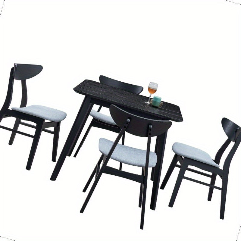 Dining Chairs Set of 2 Modern Soft Fabric Kitchen Side Chairs Durable Frame Kitchen Chairs for Dining Room Living Room Restaurant Black