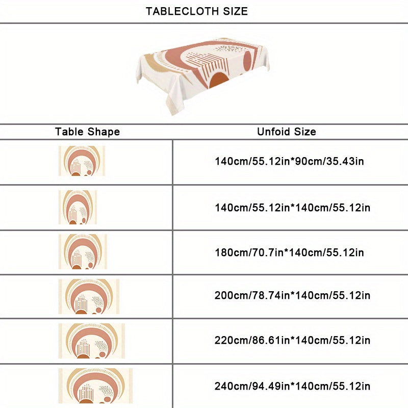 A Soft And Stylish Geometric Patterned Tablecloth, Machine Washable And Easy to Clean, Suitable for Dining Tables, Coffee Tables, Desks, Picnic Tables, Outdoor Dining Tables, And Camping Tables, Perfect for a Refined Lifestyle And Home Textiles