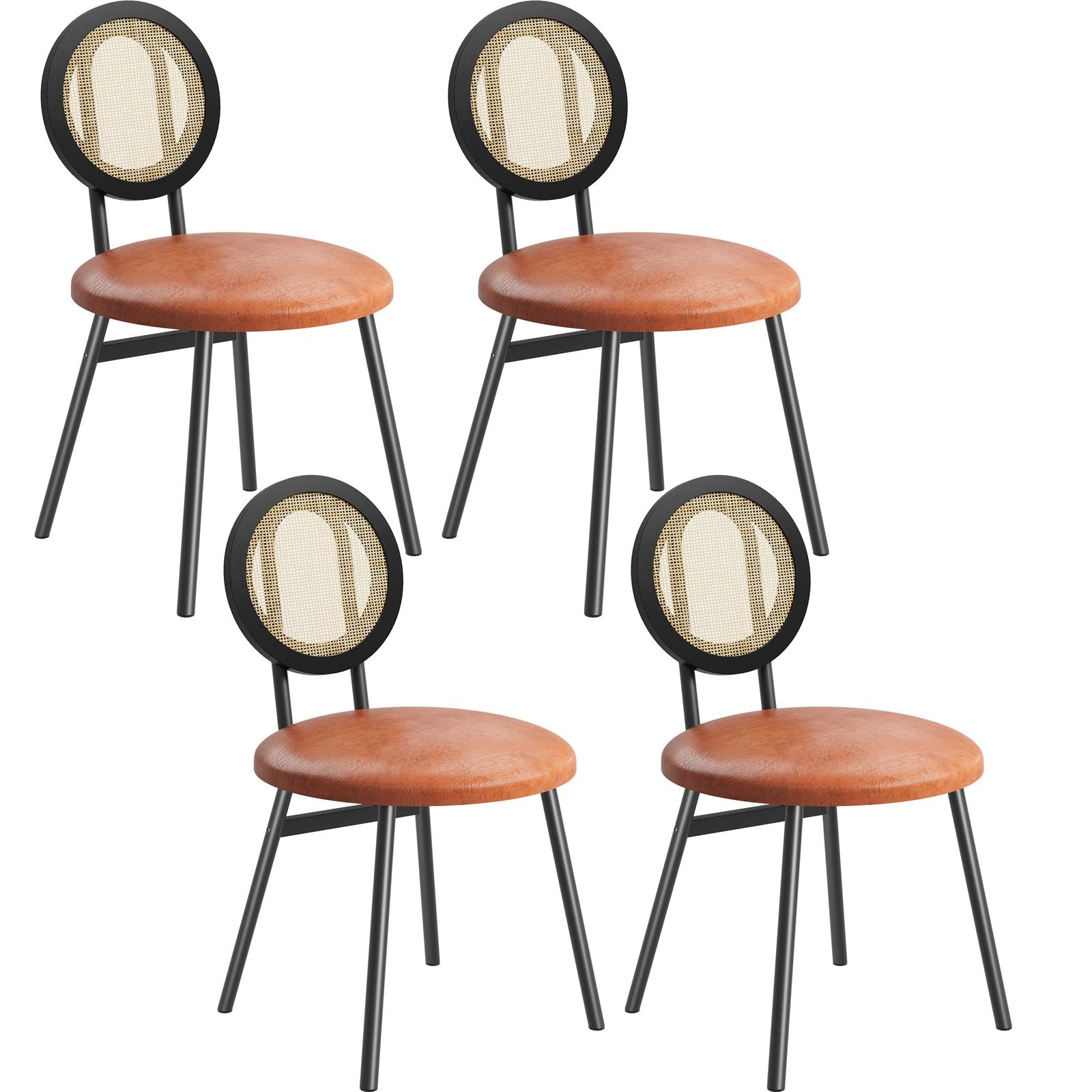 1pc Elegant Handwoven Rattan & Wicker Dining Chair - Contemporary \u002FOutdoor Furniture Suitable for Dining Areas,, Balcony - Durable Rattan Seat with Solid Backrest, - Wicker Chair