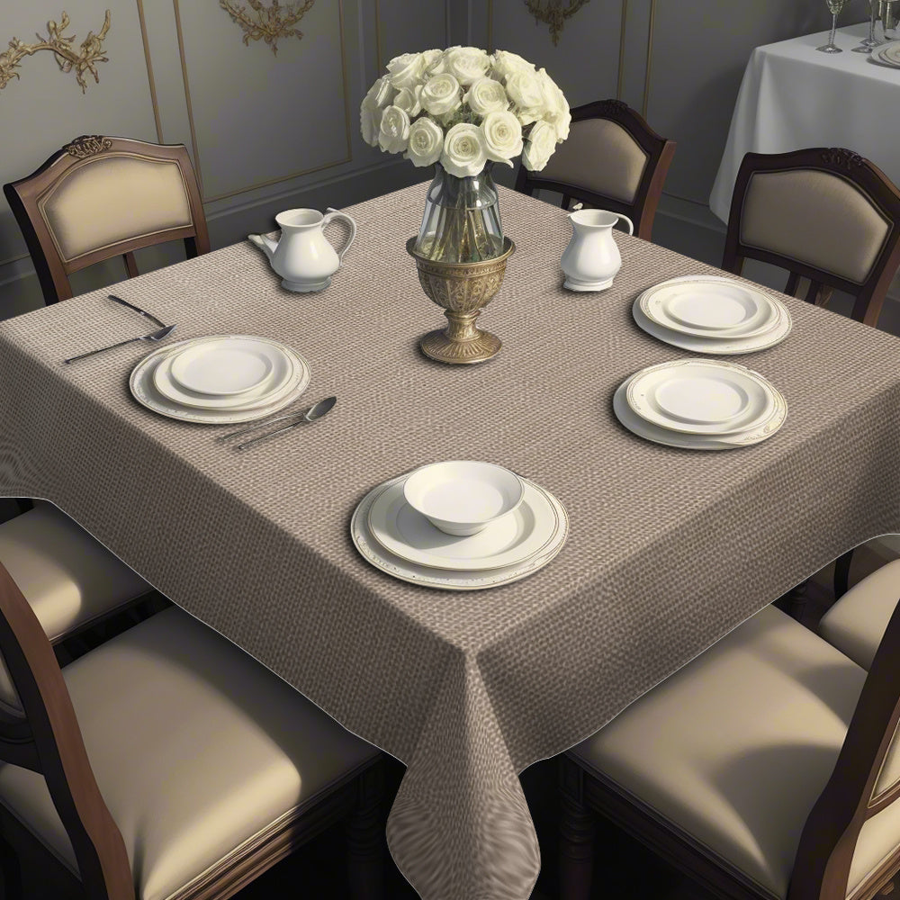 1pc Easy-Clean Tablecloth - Machine-Washable Polyester Table Cover for Dining, Kitchen, Parties, Weddings - Elegant Table Decor for Home, Events, Everyday Use - Durable Tablecloth, Fitted Table Cloth, Simple Elegant Design