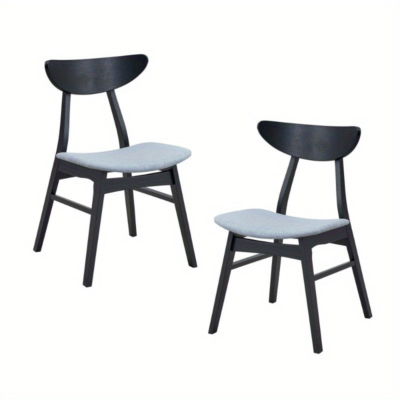 Dining Chairs Set of 2 Modern Soft Fabric Kitchen Side Chairs Durable Frame Kitchen Chairs for Dining Room Living Room Restaurant Black