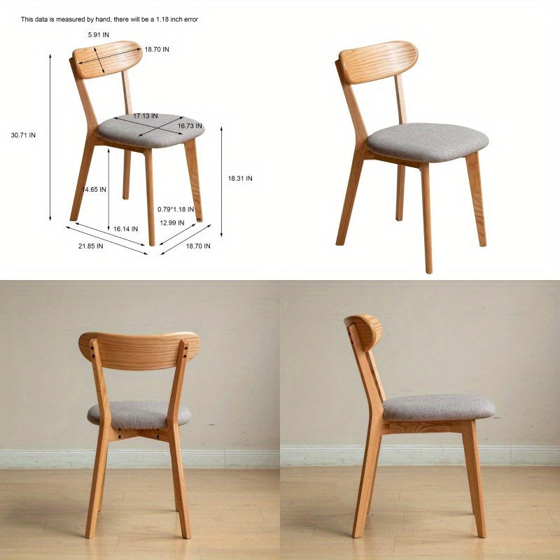 Chair for The Dining Area with a Natural Finish, Sturdy Build, Suitable for Living Rooms, Featuring a Minimalist Design, Dimensions 18.7 X 21.85 X 30.71 inch.