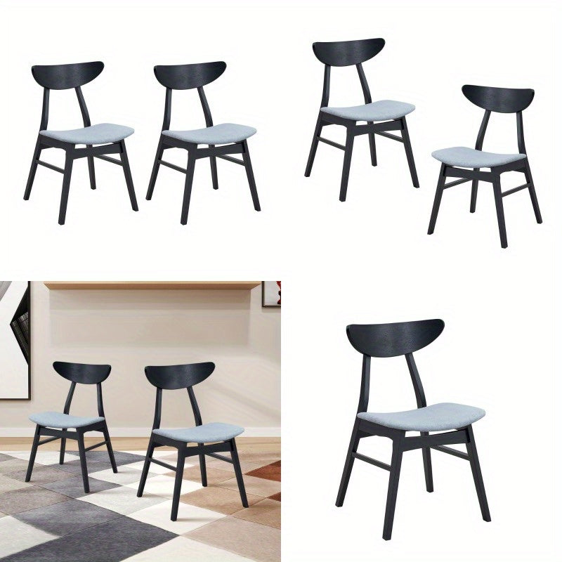 Dining Chairs Set of 2 Modern Soft Fabric Kitchen Side Chairs Durable Frame Kitchen Chairs for Dining Room Living Room Restaurant Black