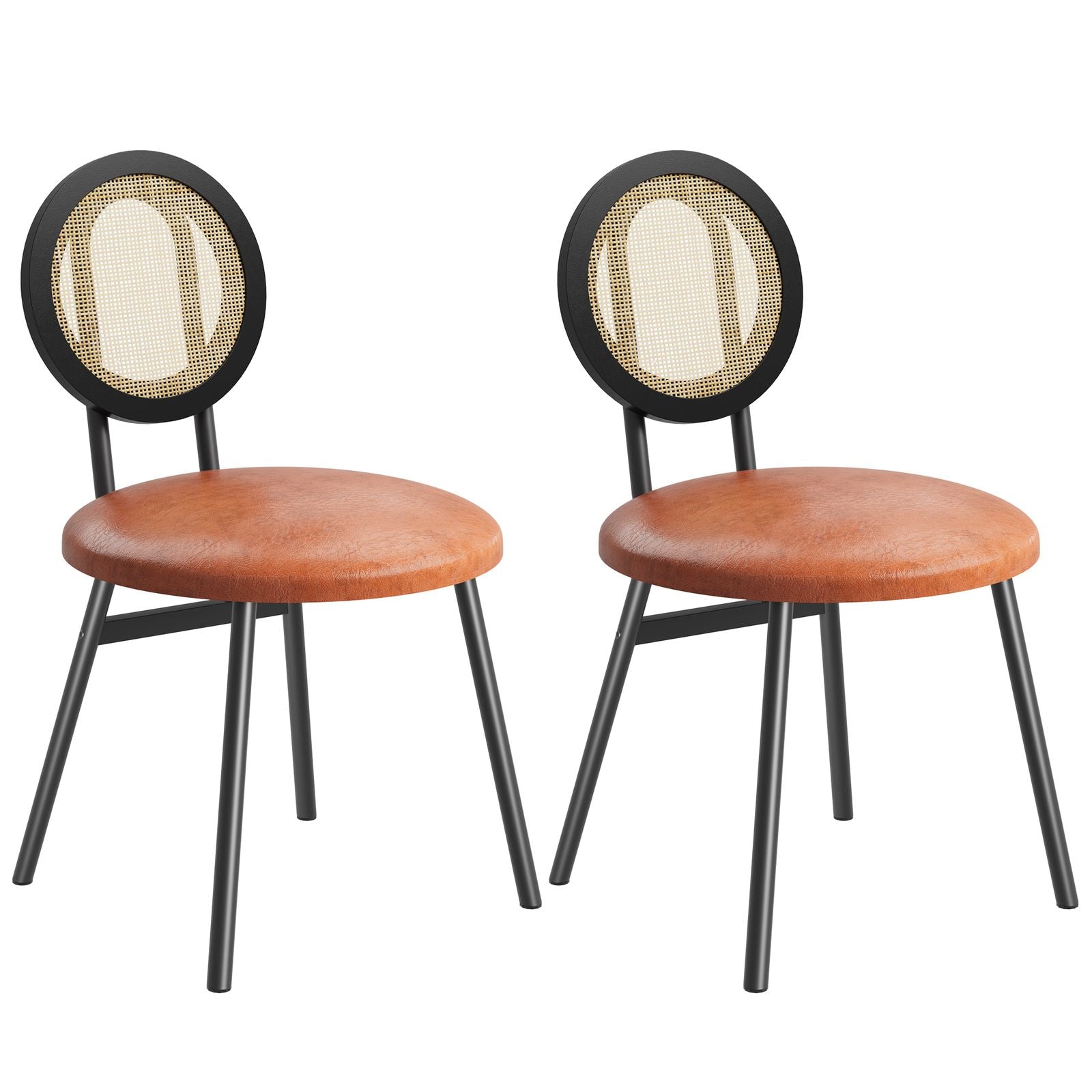 1pc Elegant Handwoven Rattan & Wicker Dining Chair - Contemporary \u002FOutdoor Furniture Suitable for Dining Areas,, Balcony - Durable Rattan Seat with Solid Backrest, - Wicker Chair