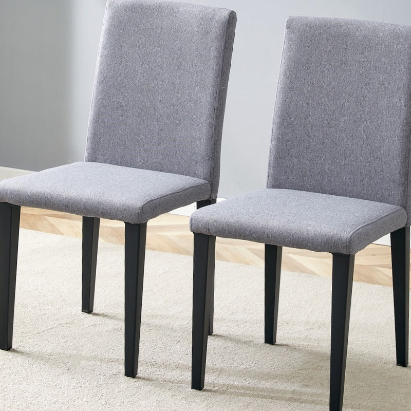 Set of 2 Light Gray LinenCotton Dining Chairs - Modern Minimalist Scandinavian-Style Seating with Beige & Gray Tones, Comfortable Slatted Backrest &, Versatile for Dining Room,, Cozy Corners - Easy-Clean