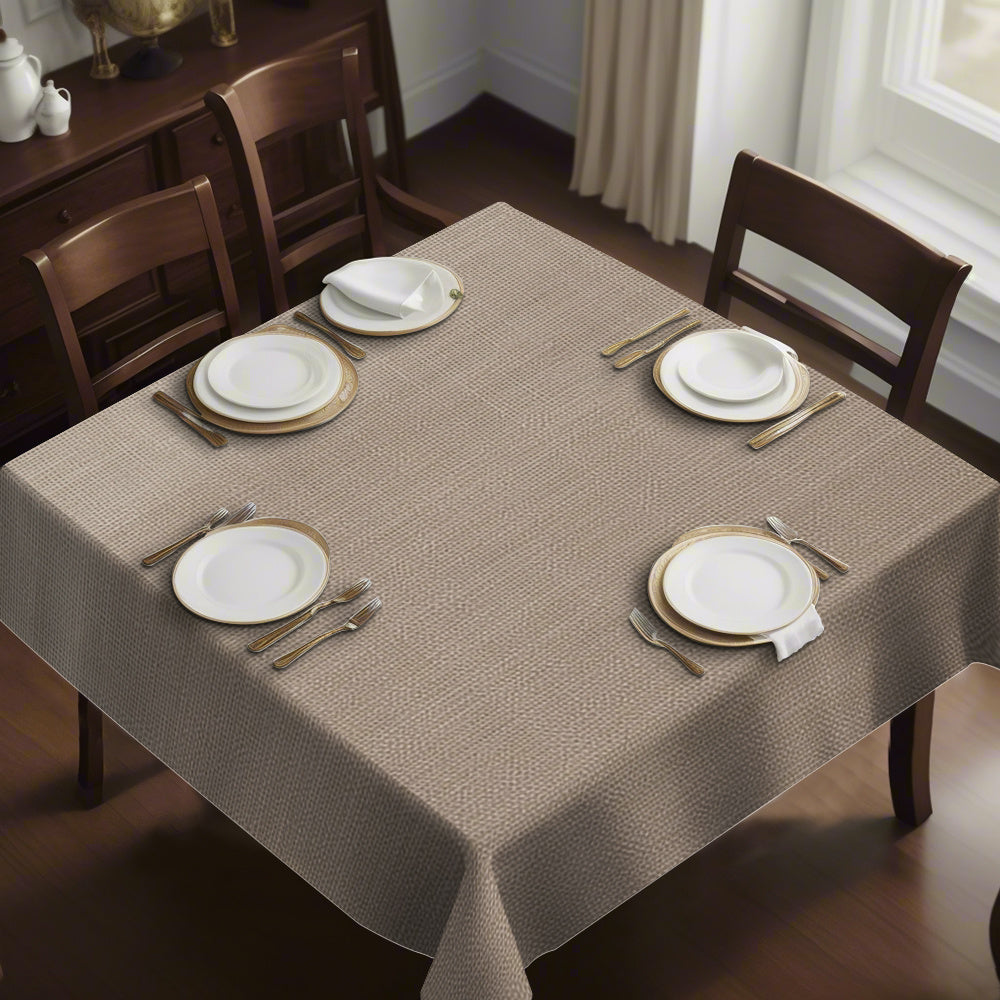 1pc Easy-Clean Tablecloth - Machine-Washable Polyester Table Cover for Dining, Kitchen, Parties, Weddings - Elegant Table Decor for Home, Events, Everyday Use - Durable Tablecloth, Fitted Table Cloth, Simple Elegant Design