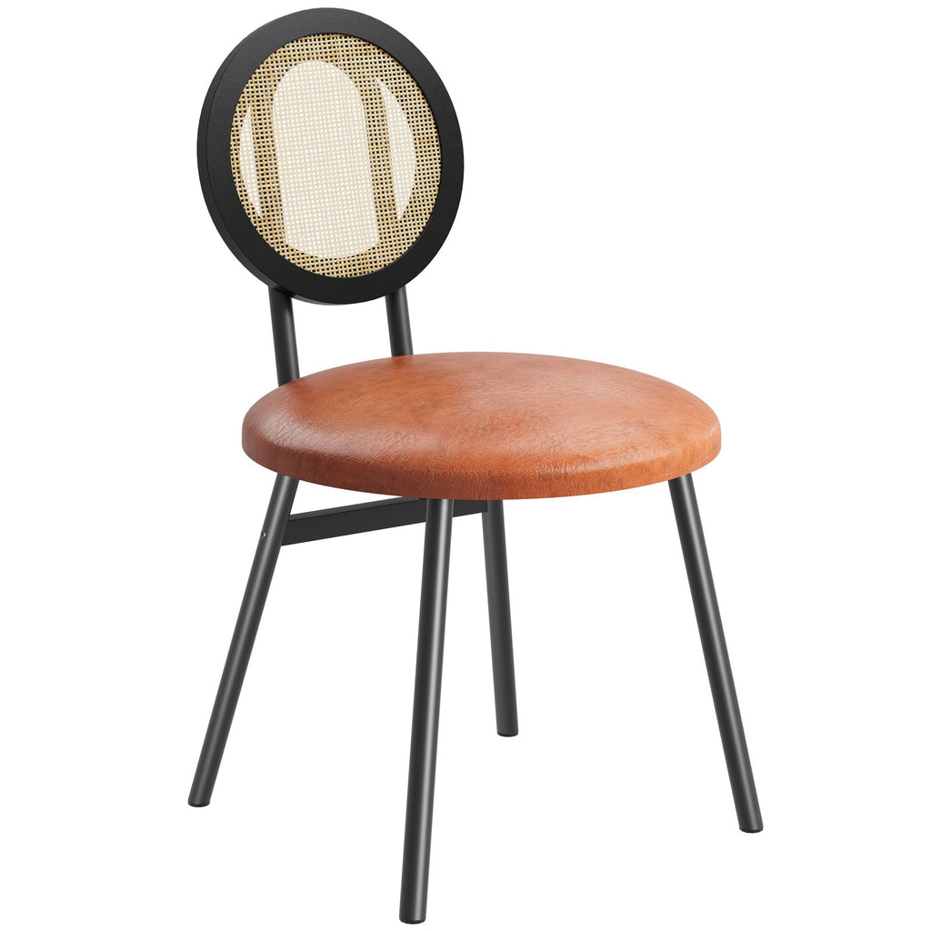 1pc Elegant Handwoven Rattan & Wicker Dining Chair - Contemporary \u002FOutdoor Furniture Suitable for Dining Areas,, Balcony - Durable Rattan Seat with Solid Backrest, - Wicker Chair