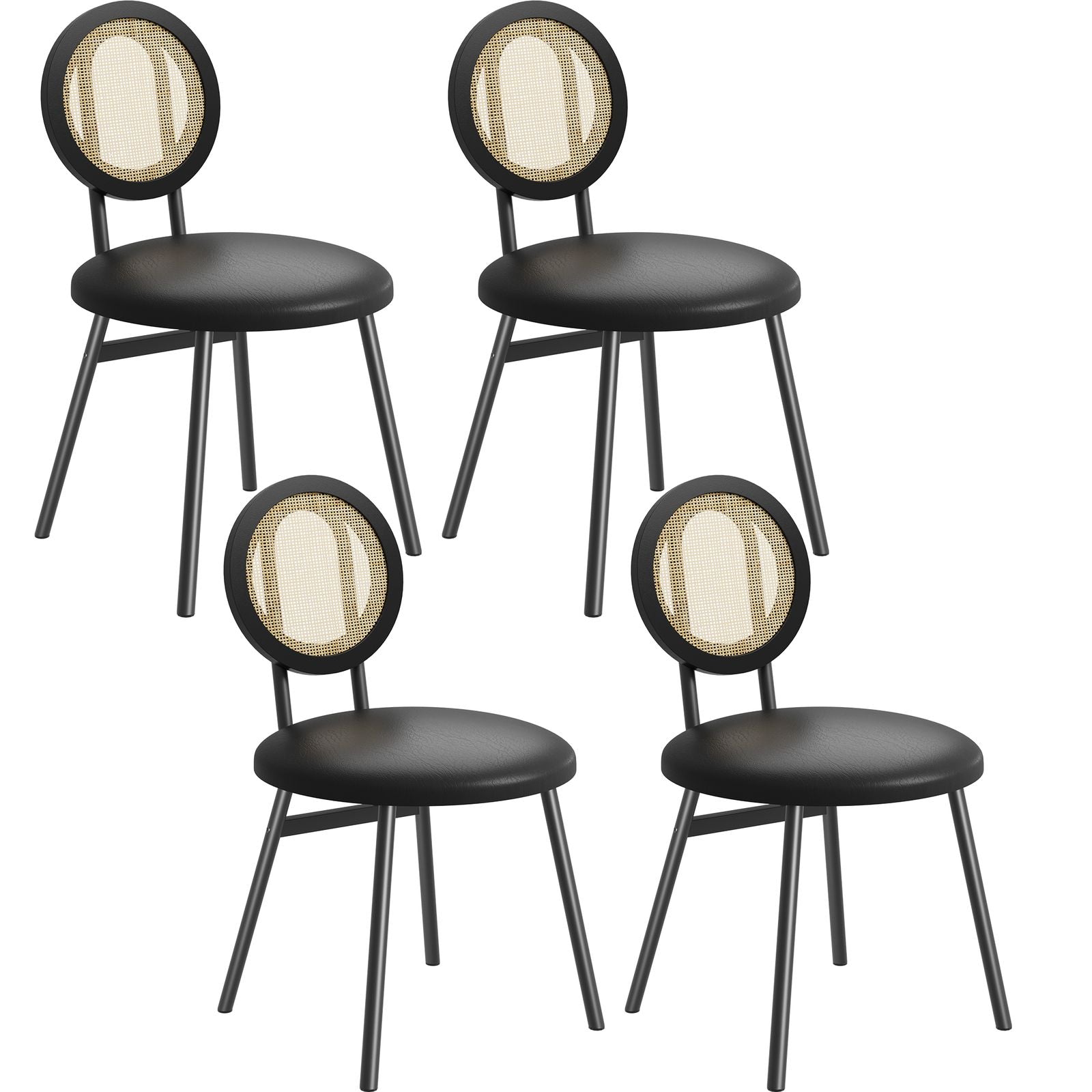 1pc Elegant Handwoven Rattan & Wicker Dining Chair - Contemporary \u002FOutdoor Furniture Suitable for Dining Areas,, Balcony - Durable Rattan Seat with Solid Backrest, - Wicker Chair